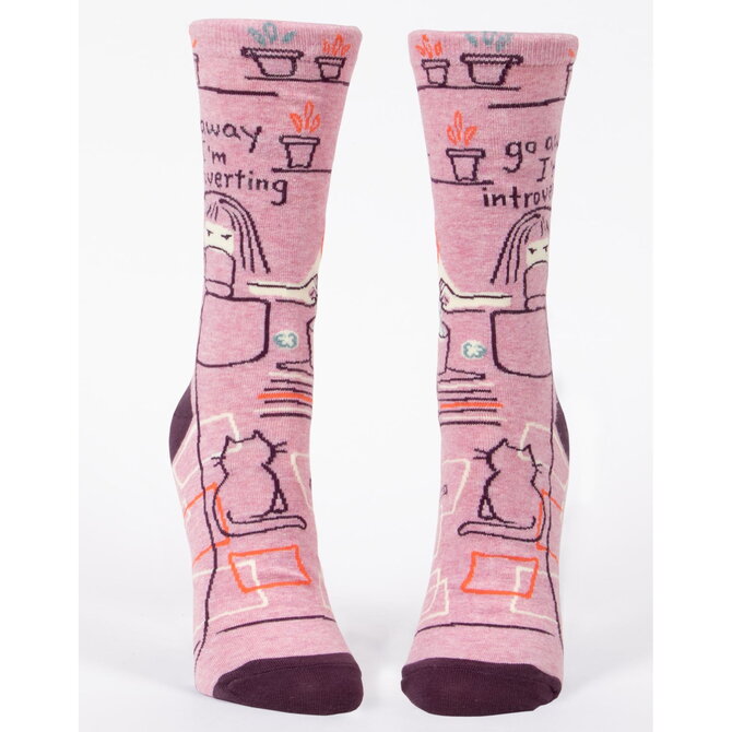 Blue Q SOCKS-GO AWAY INTROVERTING CREW