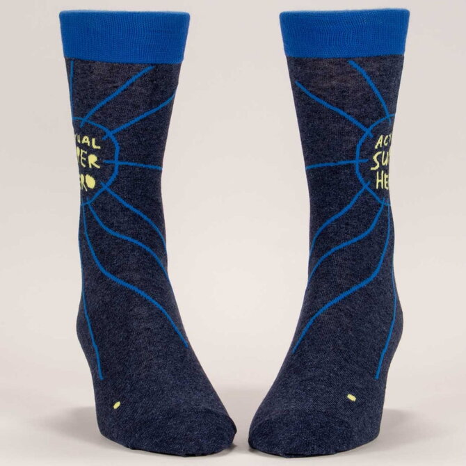 Blue Q M SOCKS-ACTUAL SUPERHERO