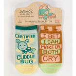Blue Q SOCKS-BABY CUDDLE BUG/BOTH CRY