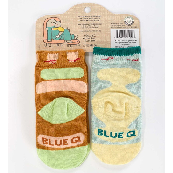 Blue Q SOCKS-BABY CUDDLE BUG/BOTH CRY