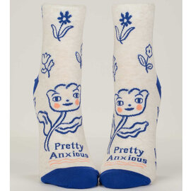 Blue Q SOCKS-ANKLE PRETTY ANXIOUS