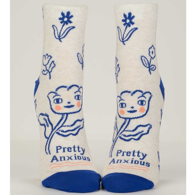 Blue Q SOCKS-ANKLE PRETTY ANXIOUS