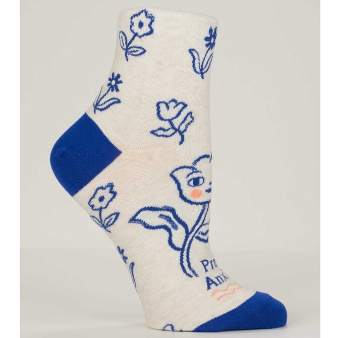 Blue Q SOCKS-ANKLE PRETTY ANXIOUS