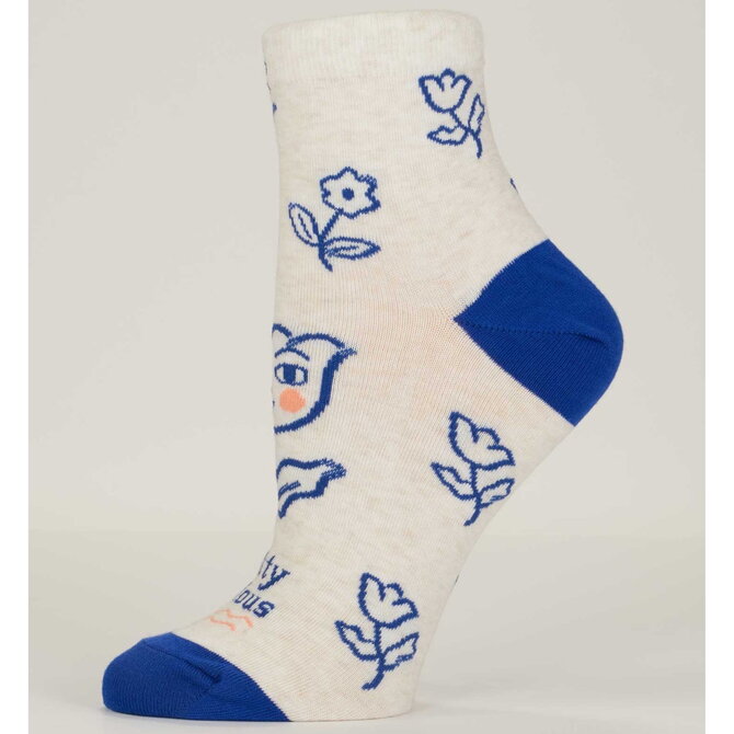 Blue Q SOCKS-ANKLE PRETTY ANXIOUS