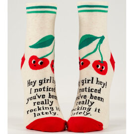 Blue Q SOCKS-ANKLE HEY GIRL HEY