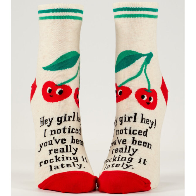 Blue Q SOCKS-ANKLE HEY GIRL HEY