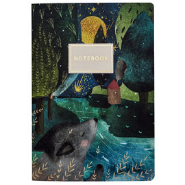 BV By BRUNO VISCONTI Notebook - Wolf & Moon 8.5x6"