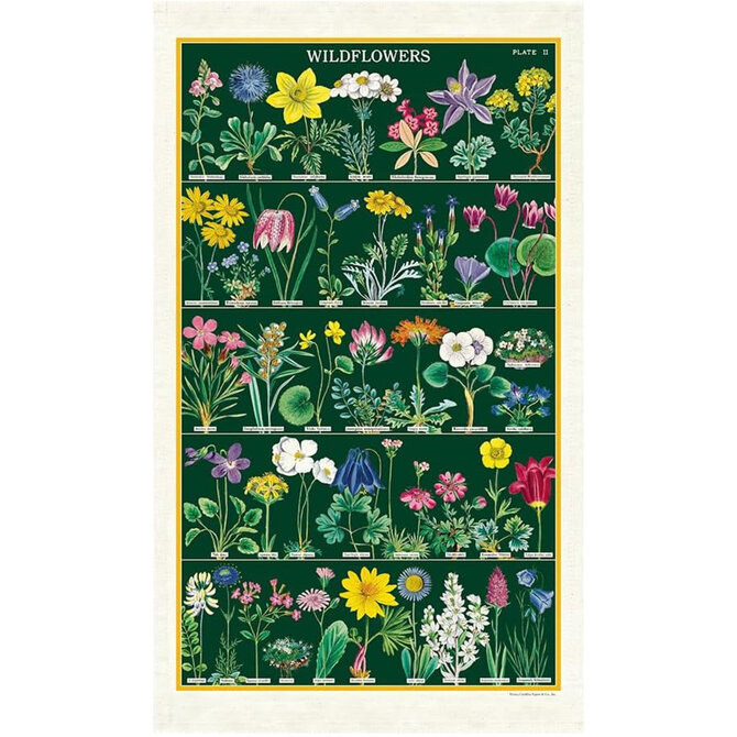 Cavallini Papers/co Inc Tea Towel - Wildflowers 2