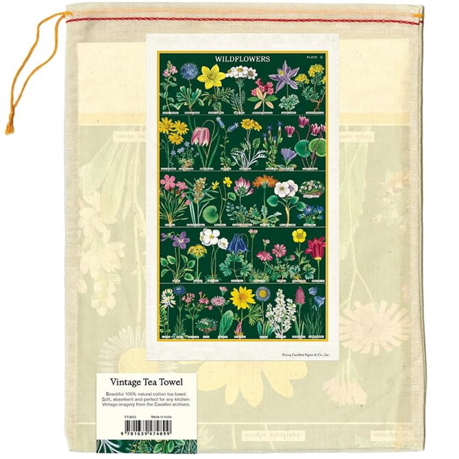 Cavallini Papers/co Inc Tea Towel - Wildflowers 2