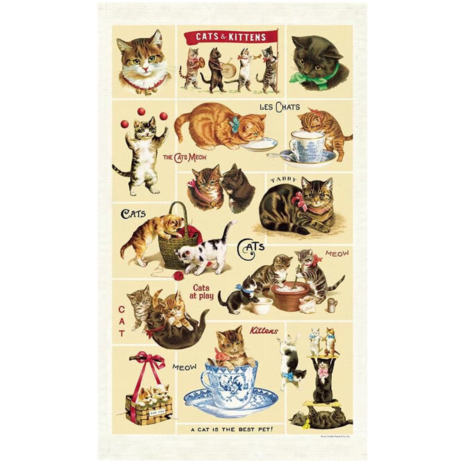 Cavallini Papers/co Inc Tea Towel - Vintage Cats