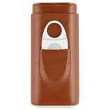 COLE WHEELER Cigar Case - 3 Finger Leather Travel