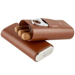 COLE WHEELER Cigar Case - 3 Finger Leather Travel