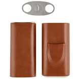 COLE WHEELER Cigar Case - 3 Finger Leather Travel