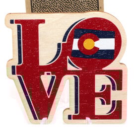M & W Design Co Wood Magnet - Love Colorado