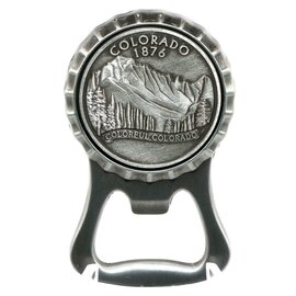 DUTCH AMERICAN IMPORT CO. Magnet Bottle Opener - Colorado Round Pewter