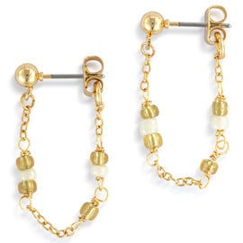 Demdaco/misc Product Jewelry - Earrings - Beaded White/Gold