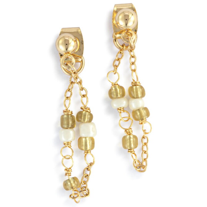 Demdaco/misc Product Jewelry - Earrings - Beaded White/Gold
