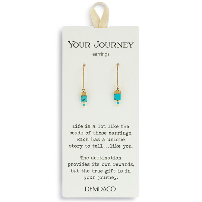 Demdaco/misc Product Jewelry - Earrings - Beaded Tile Turquoise