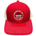 EMI SPORTSWEAR Cap - Trucker Red/White Mesh Mountain Life CO 1876 Round