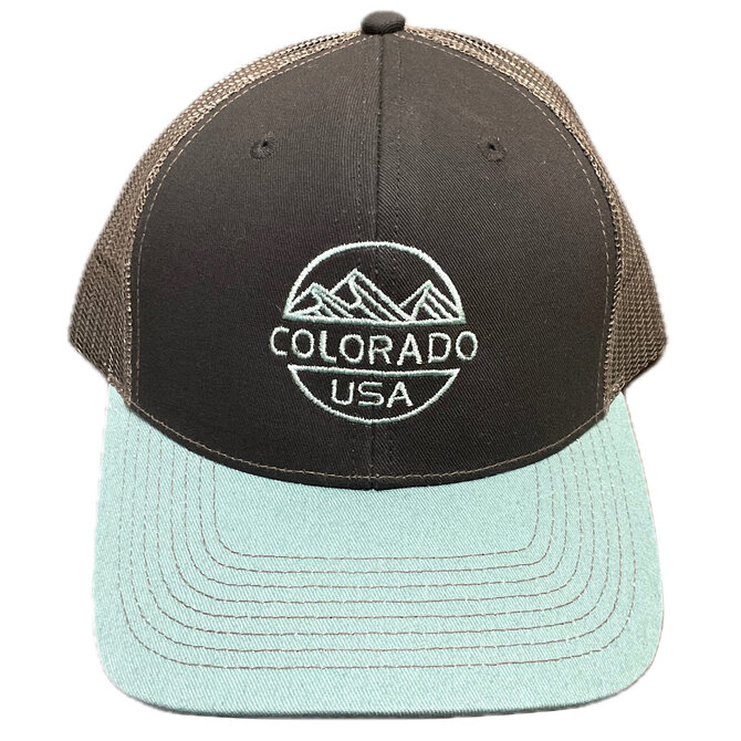 EMI SPORTSWEAR Cap - Linear Peaks Navy Teal Charcoal