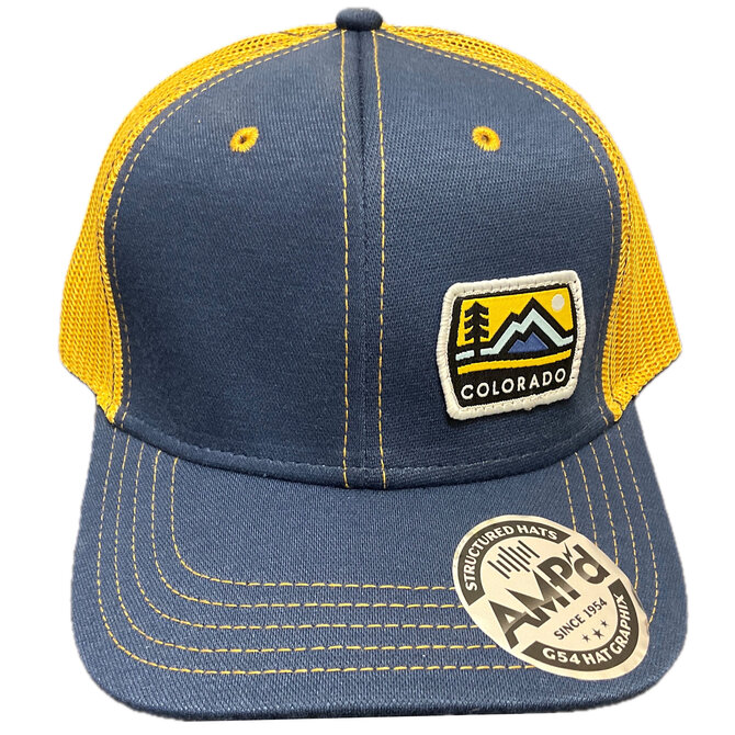 GREAT MOUNTAIN WEST Cap - Navy/Mustard Mesh Patch/Mountain/Tree CO