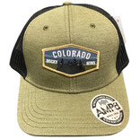 GREAT MOUNTAIN WEST Cap - Olive Black Mesh Rocky Mountain CO Trees