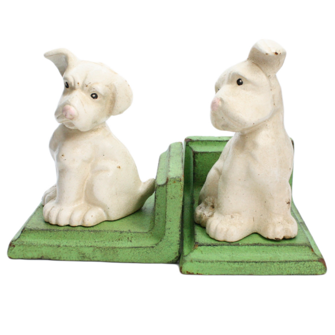 Home Art Bookends - White Puppy