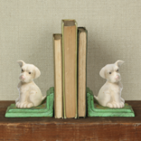 Home Art Bookends - White Puppy