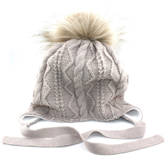 Villagehouse Importers Hat - Infant/Toddler Beige/Pom