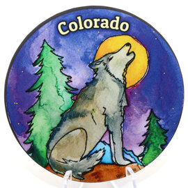 HOLLY SAGE ART Magnet - Howling Wolf/Moon Colorado