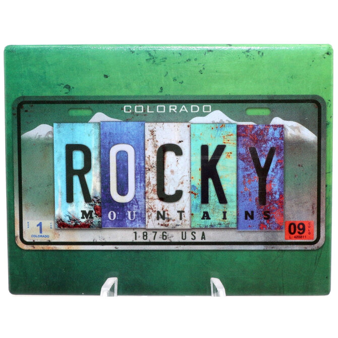 Magnet - License Plate Rocky Mountains Colorado
