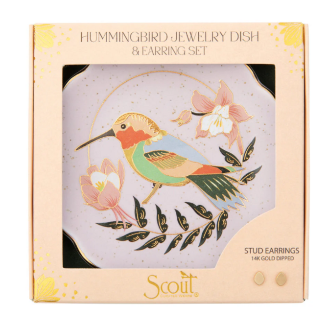 Scout Curated Wears Dish/Earring - Hummingbird/Lavender