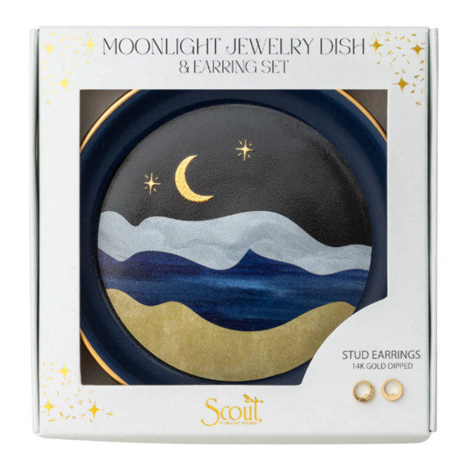Scout Curated Wears Dish/Earring Set - Moonlight/Midnight Blue
