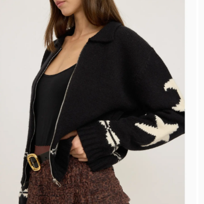 RAISONNEL Jacket - Cozy Pattern Sweater Zip