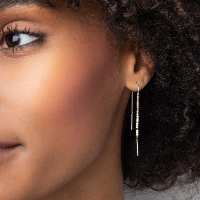 Scout Curated Wears Earring - Chromacolor Thread Turquoise Multi/Silver