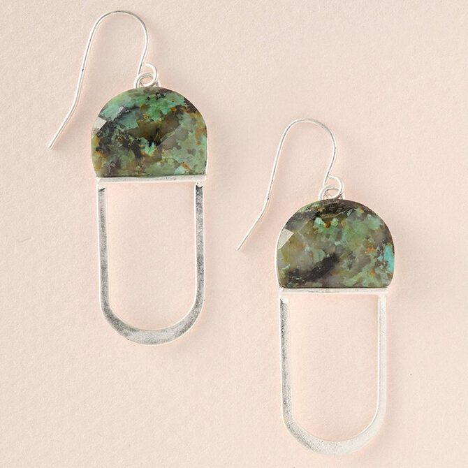 Scout Curated Wears *Earring - African Turquoise/Silver Chandelier