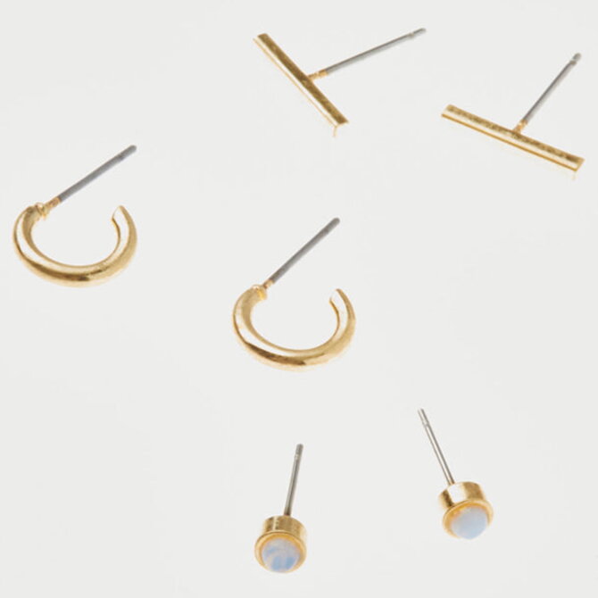 Scout Curated Wears Stud Trio - Scarlett/Gold