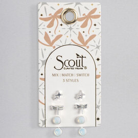 Scout Curated Wears Earring Set - Dragonfly/Stars/Opalite/Silver
