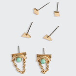 Scout Curated Wears Earring Set - Mountain/Diamond/Turquoise/Gold