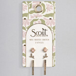 Scout Curated Wears Earring Set - Leaf/Rose Quartz/Gold
