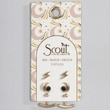 Scout Curated Wears ER SET-MOON/LIGHTNING/BLK SPINEL/GLD