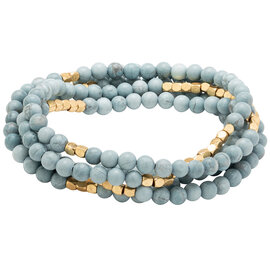 Scout Curated Wears *Bracelet/Necklace - Blue Howlite/Gold