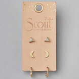 Scout Curated Wears Stud Trio - Ella/Gold