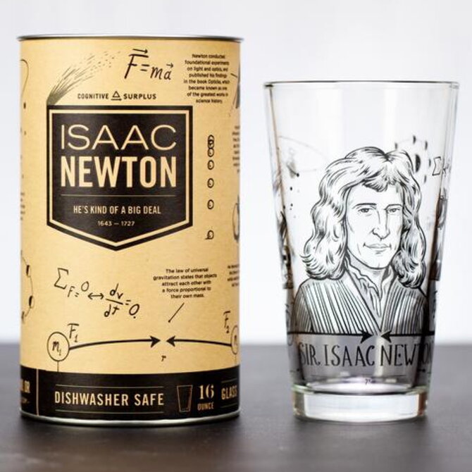 Cognitive Surplus Pint Glass - Isaac Newton