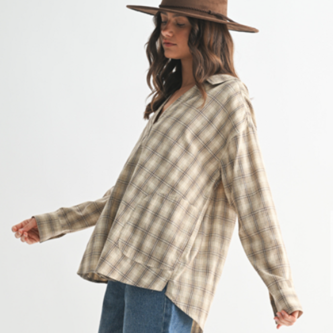 WISHLIST Shirt - Oversized Plaid