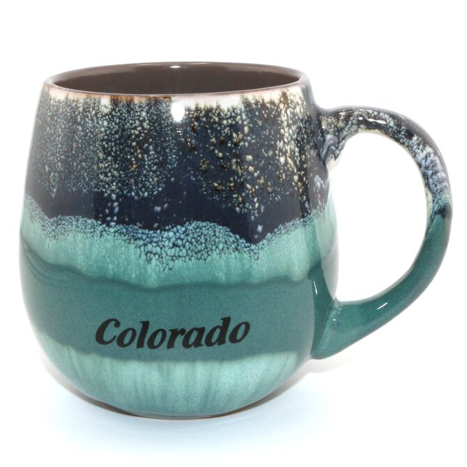 American Gift Corp BOWL/MUG-Drip Glaze Stripe Colorado 18OZ ASST