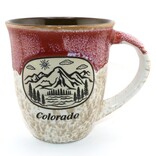 American Gift Corp MUG-MOUNTAIN SCENE OVAL DRIP GLAZE COLORADO 18OZ ASST