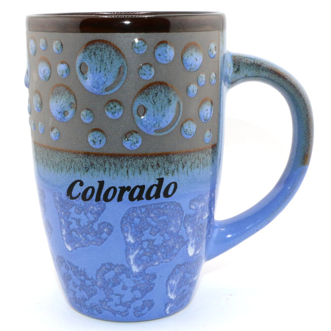 American Gift Corp MUG-Dots Drip Glaze Colorado 18OZ ASST