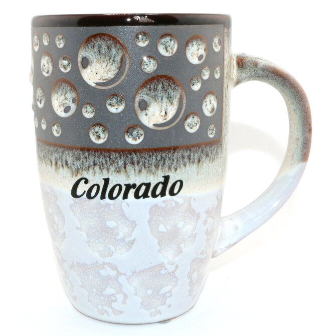 American Gift Corp MUG-Dots Drip Glaze Colorado 18OZ ASST