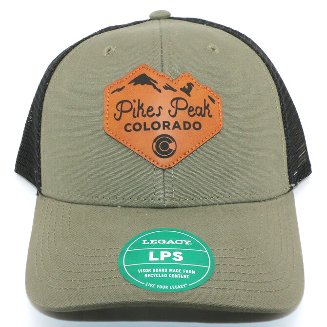 LEGACY CAP-OLIVE/BLK LPS W/LEATHER PP